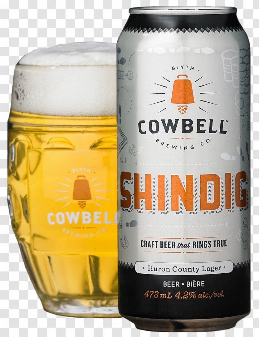 Cowbell Brewing Co. Lager Beer Pilsner - Glass Transparent PNG