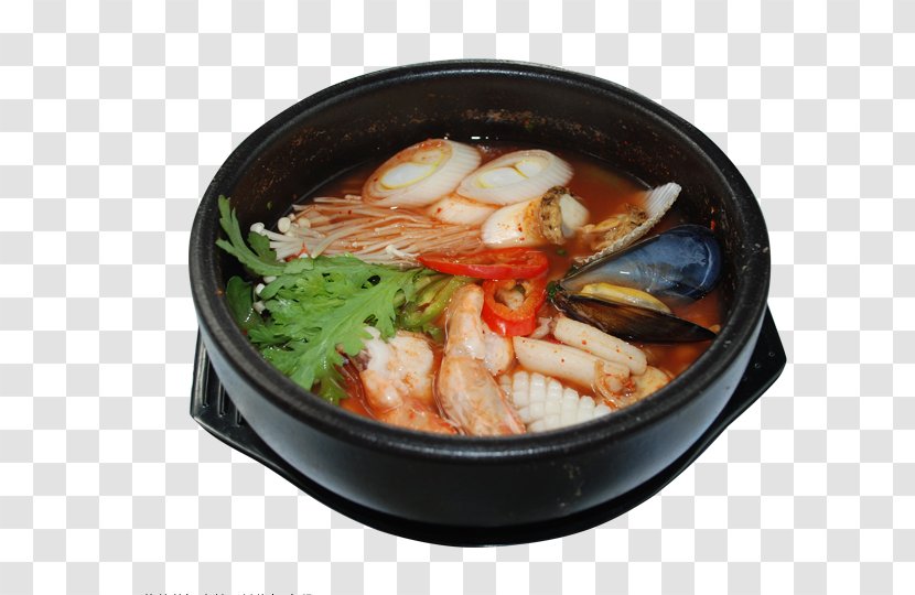 Kimchi-jjigae Squid As Food Clam Hot Pot - Spicy Shrimp Products In Kind Sam Sun Casserole Transparent PNG