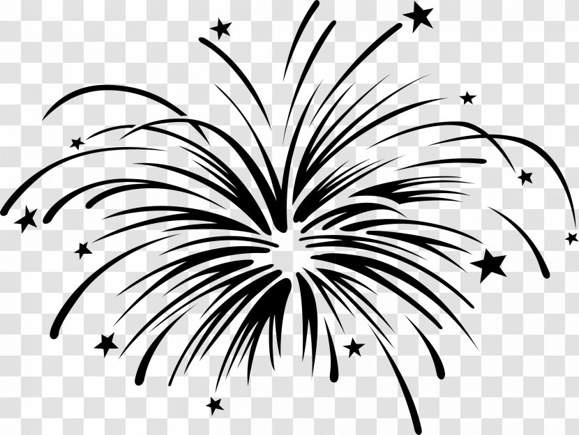 Clip Art Black And White Fireworks Image Drawing - Firecracker Transparent PNG