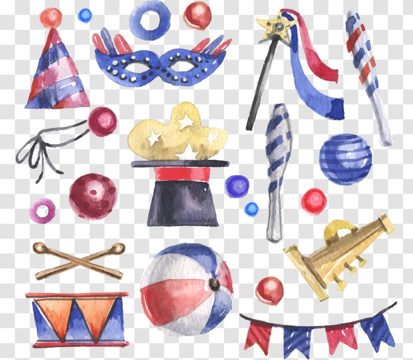 Circus Watercolor Painting - Festival - 12 Water Element Vector Material Painted Party Transparent PNG