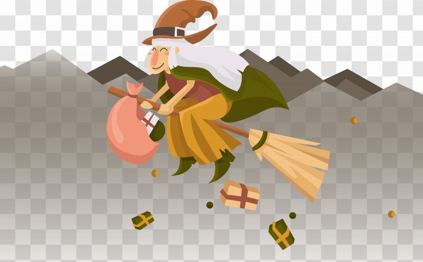 Broom Illustration - Art - Ride The Witch To Send Gifts Transparent PNG