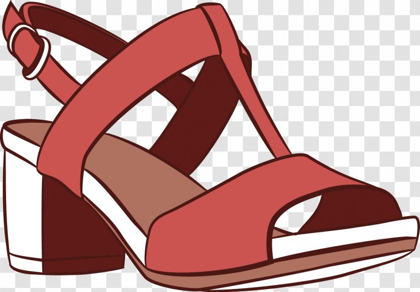Sandal High-heeled Footwear Shoe - Brand - Vector Flat Sandals Transparent PNG