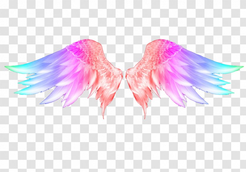 Snowflake Art Wing Feather Clip - Colorful Angel Wings Transparent PNG