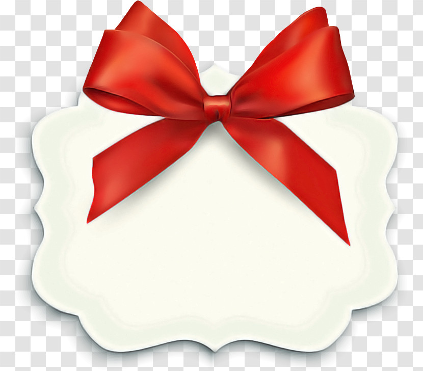 White Red Ribbon Transparent PNG