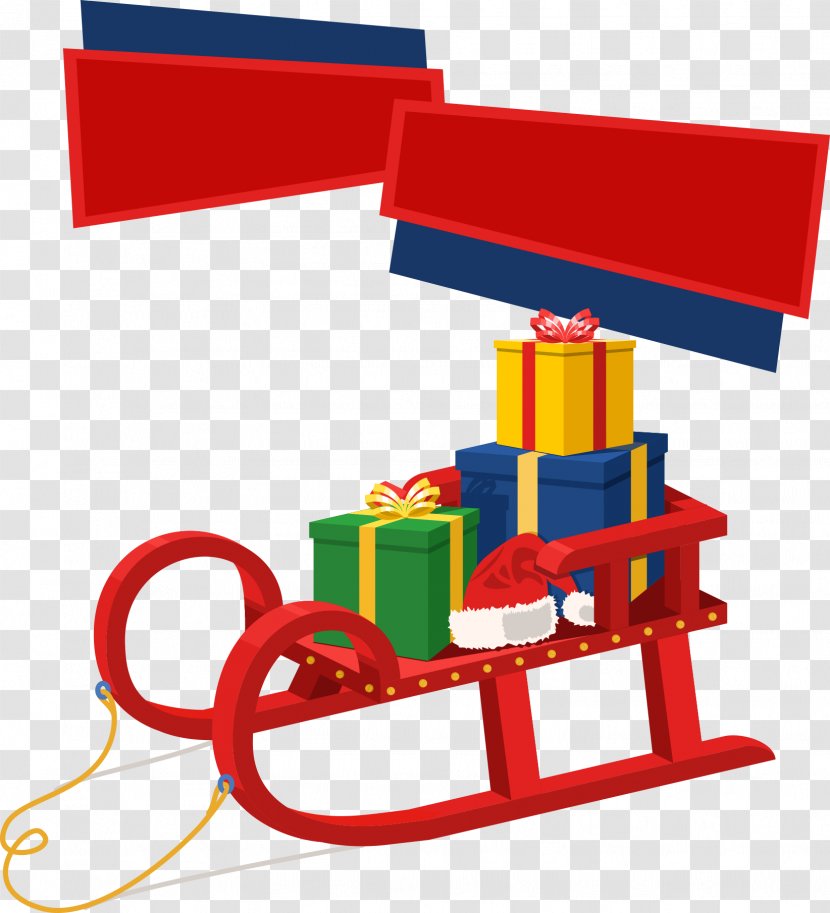 Sled Euclidean Vector Christmas - Red Sleigh Transparent PNG