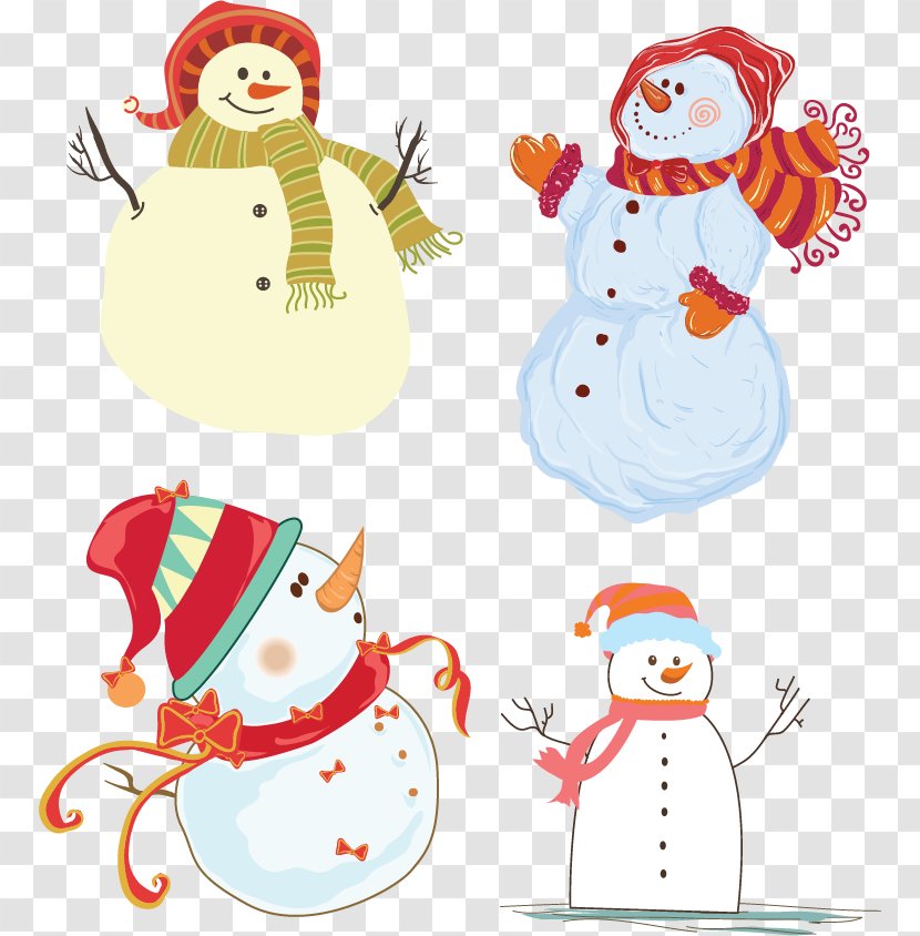 Snowman Christmas Ornament Illustration - Tree - Cute Vector Image Transparent PNG