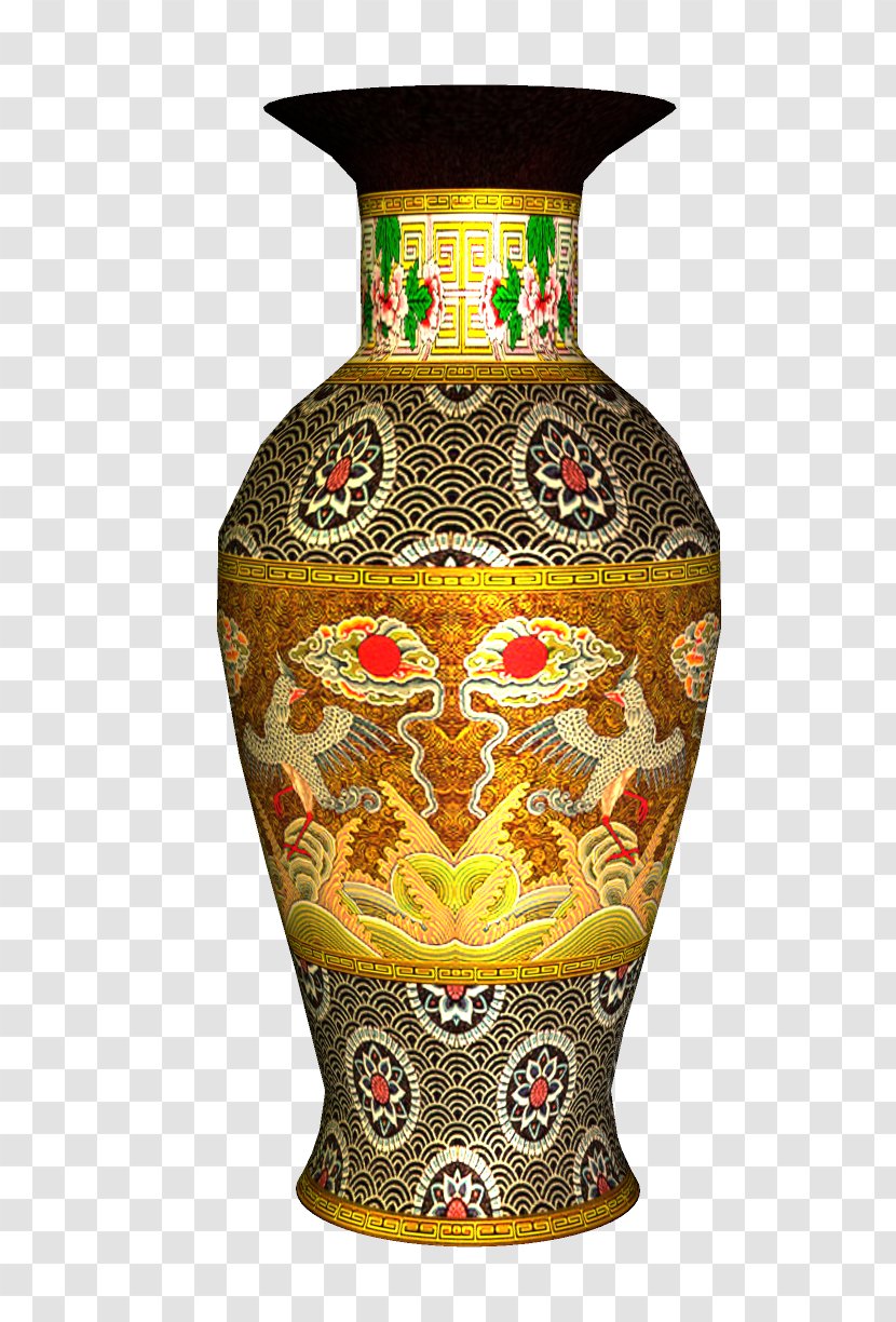 Ceramic - Urn - Gold Bottle Transparent PNG