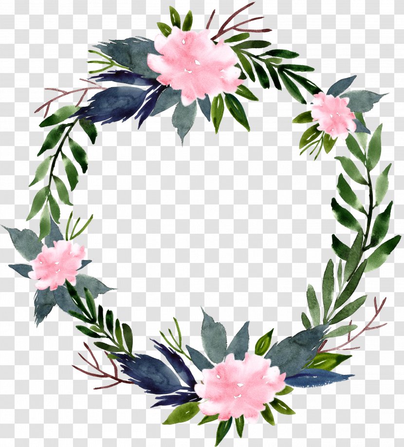 Flower Wreath Clip Art - Plant - Watercolor Ring Round Border Transparent PNG