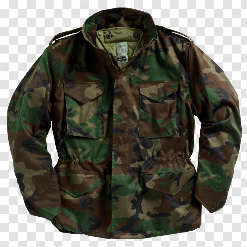 M-1965 Field Jacket Hoodie Military Camouflage - Zipper - CAMOUFLAGE Transparent PNG