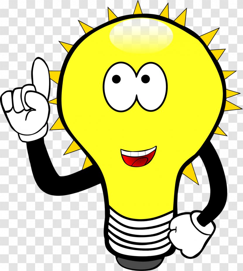 Incandescent Light Bulb Cartoon Clip Art - Yellow - Trampoline Transparent PNG