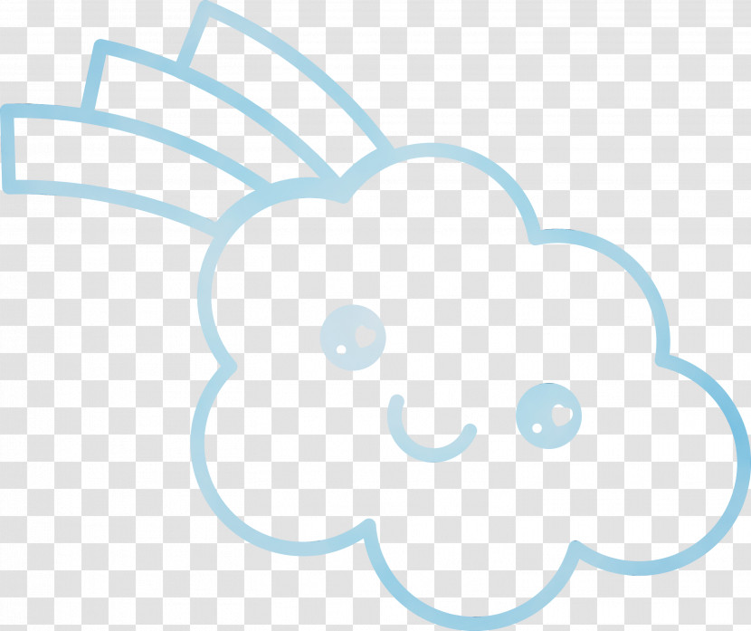 White Blue Head Line Smile Transparent PNG