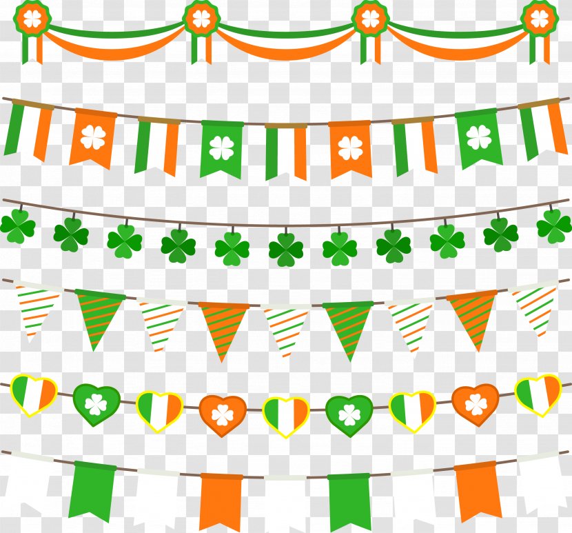 Green Clover - Text - Decorative Streamers Transparent PNG