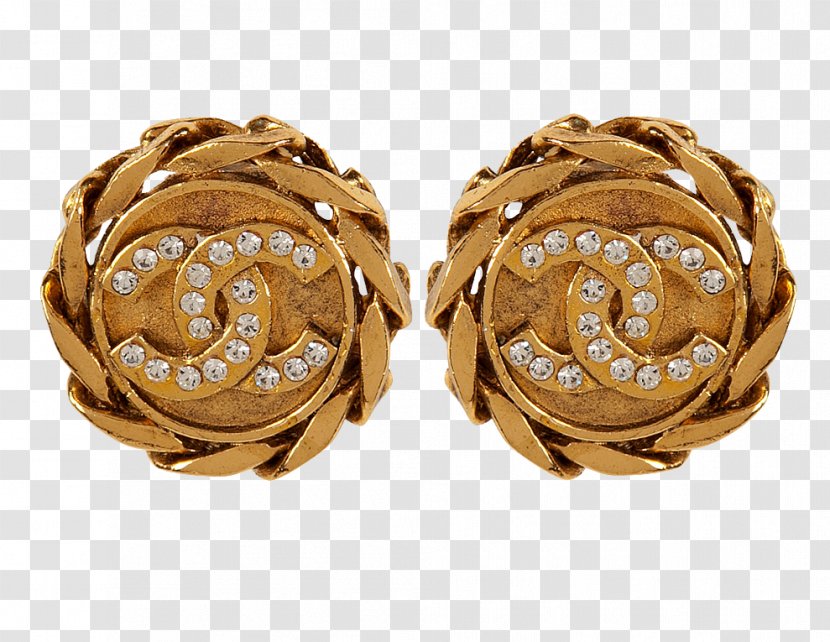 Earring Chanel Jewellery Clothing Accessories Fashion - Gold - Vintage Transparent PNG