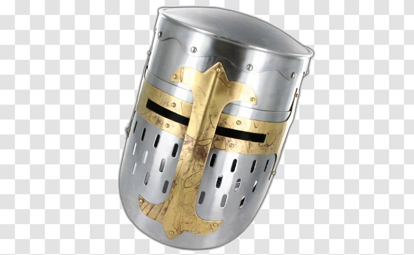 Crusades Great Helm Knights Templar Helmet - Knight Transparent PNG