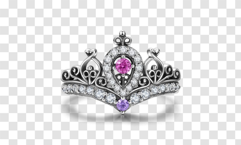 Ring Princess Jewellery Tiara Silver - Amethyst Transparent PNG