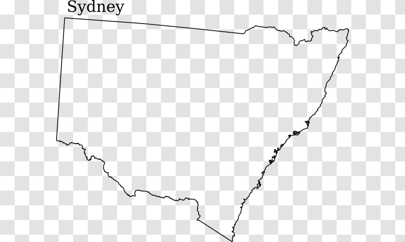 New South Wales Line Art Point Angle Map - Heart Transparent PNG