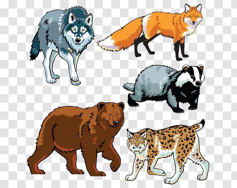 Wildlife Drawing Animal Clip Art - Black And White - Forest Animals Transparent PNG