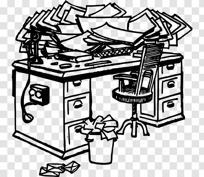 Desk Office Clip Art - Artwork - Clutter Transparent PNG