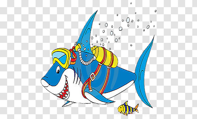 Shark Stock Illustration - Blue Diver Transparent PNG