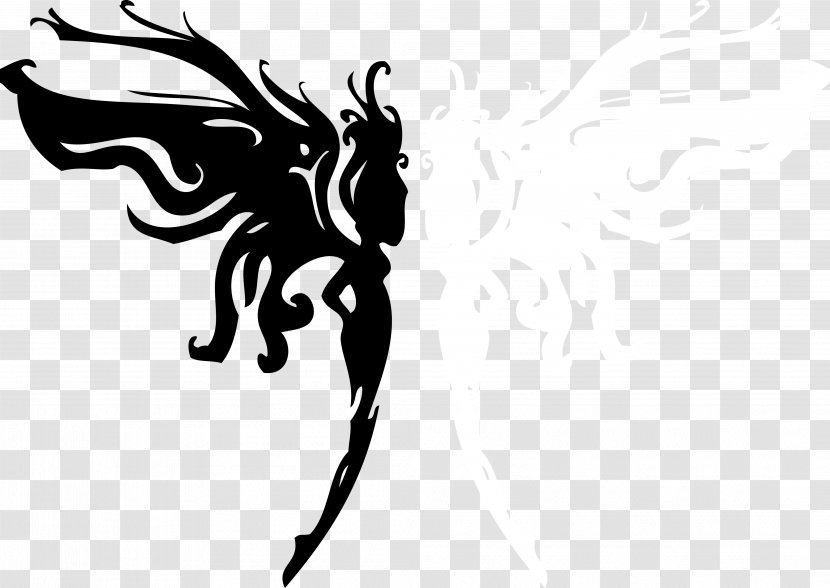 Drawing Tattoo Idea - Membrane Winged Insect - Black And White Angel Wings Pattern Vector Transparent PNG