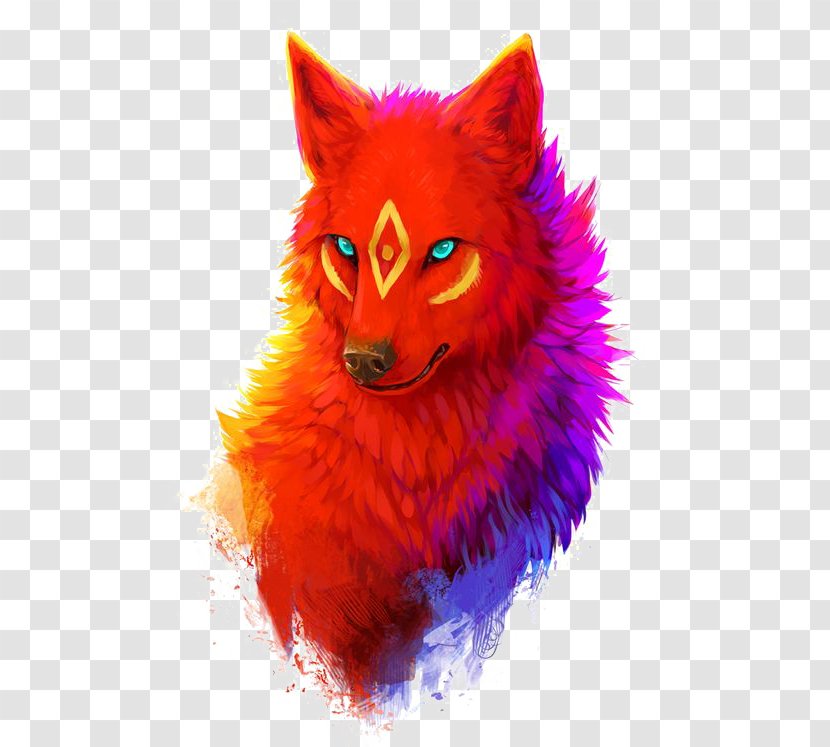 DeviantArt Dog Drawing Digital Art - Red Fox - Wolf Transparent PNG