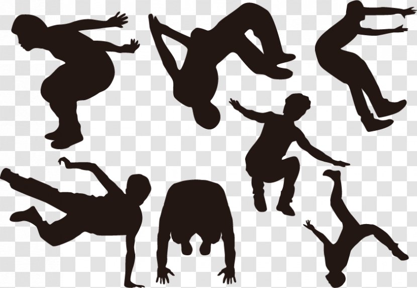 Parkour Everyday Qinggong Climbing - Human Behavior - Silhouette Figures Transparent PNG