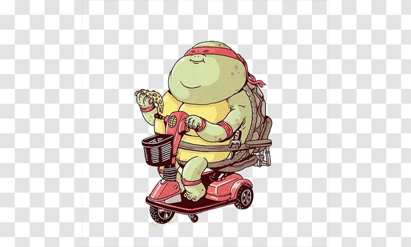 Superhero Fat Cartoon Illustration - Obese Ninja Turtles Transparent PNG