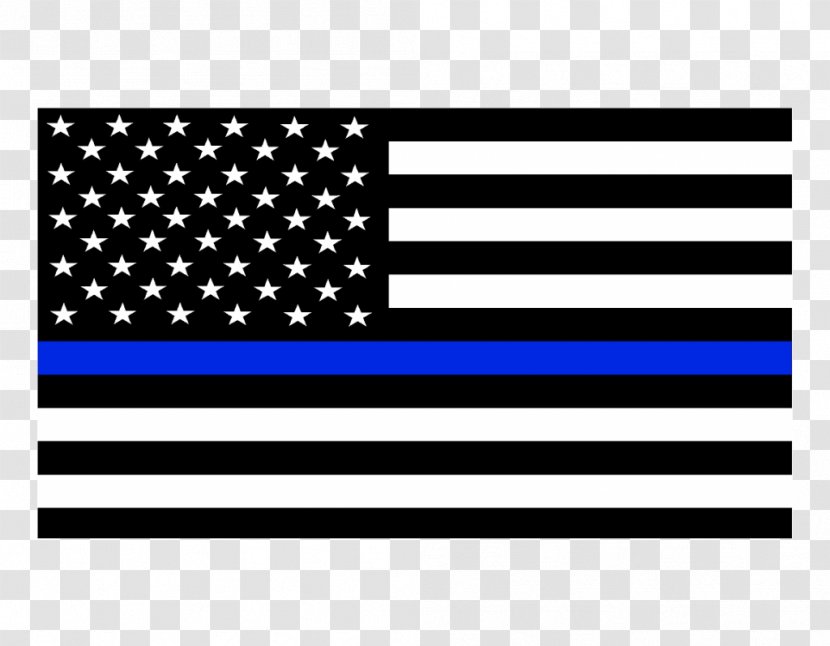 United States Of America Thin Blue Line Flag The Police - Law Enforcement - Hesitation Graphic Transparent PNG