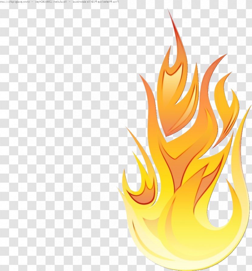 Flame Yellow Fire Clip Art - Wet Ink Transparent PNG