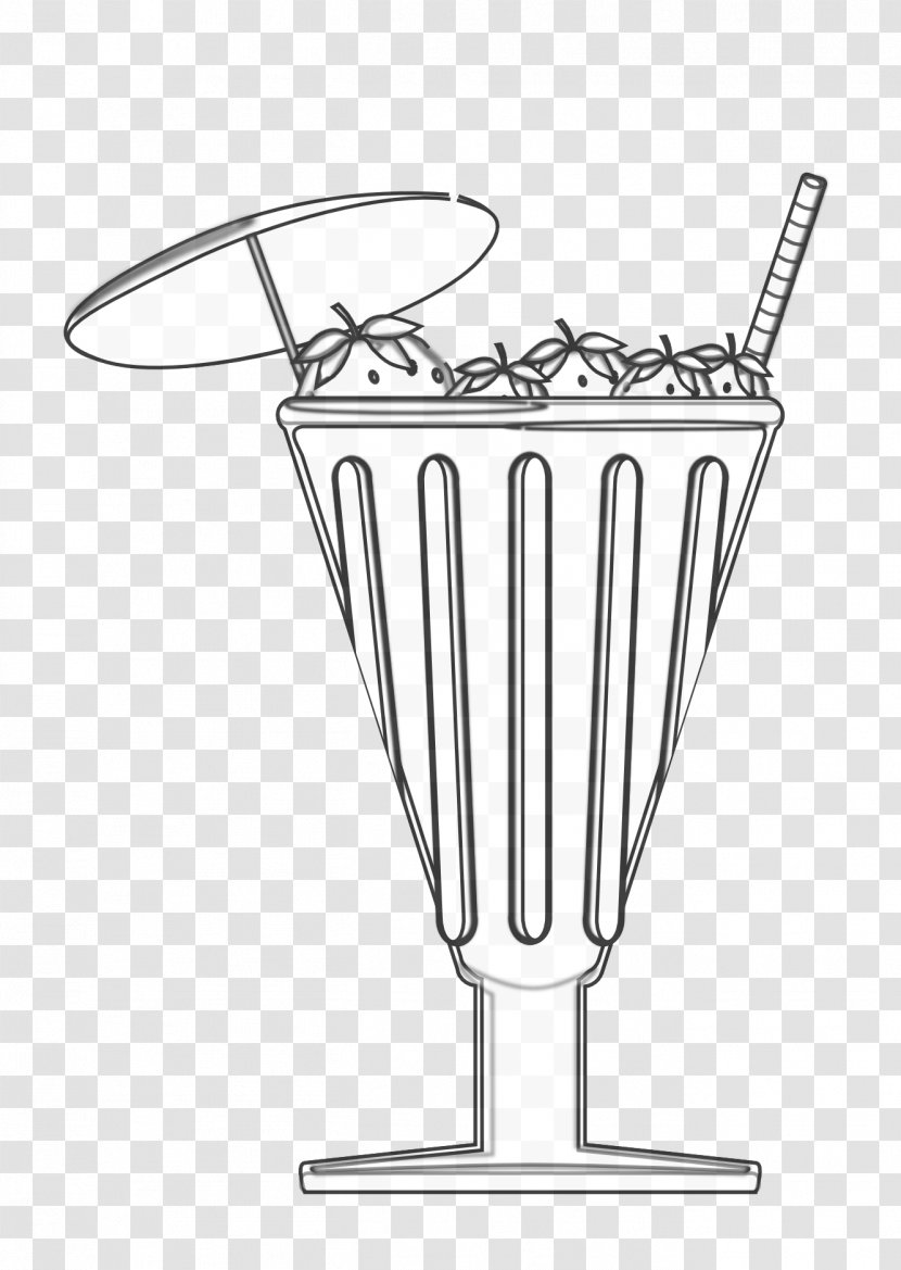 Martini Champagne Glass Cocktail - Line Art Transparent PNG