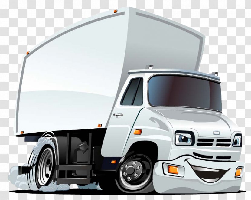 Van Truck Drawing Euclidean Vector - Semitrailer - Hand-drawn Cartoon Smiling Transparent PNG