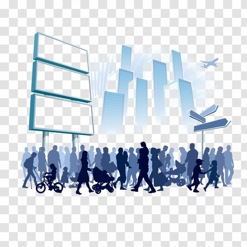 Crowd Photography Illustration - Sky - The City Is A Sea Of People Transparent PNG