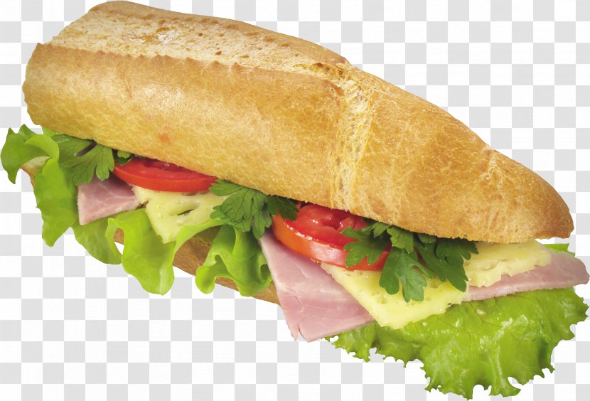 Food Dish Cuisine Ham And Cheese Sandwich Submarine - Bocadillo Baguette Transparent PNG