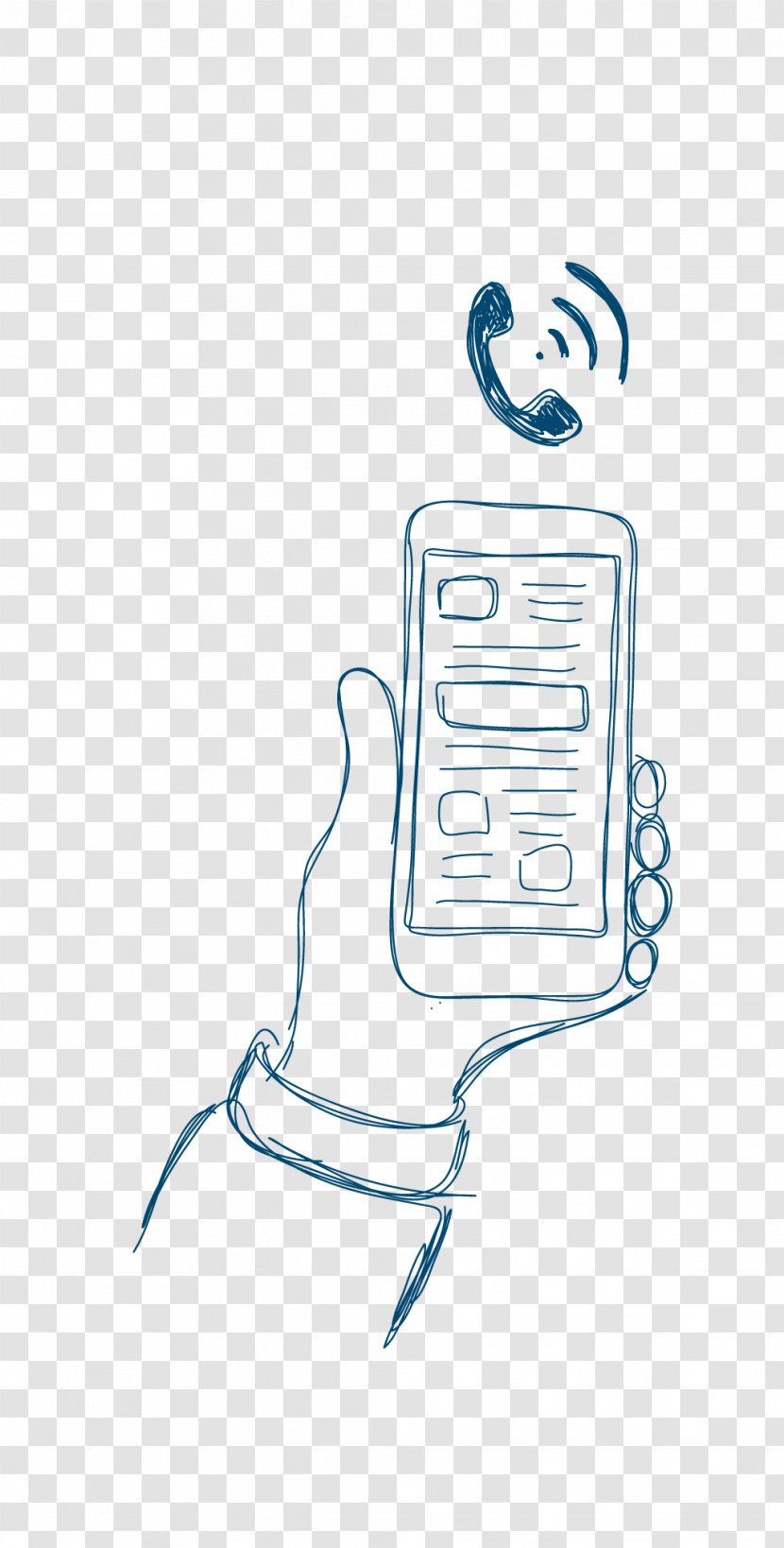 Line Mobile Phone Euclidean Vector - Text - Artwork Creative Hand Transparent PNG