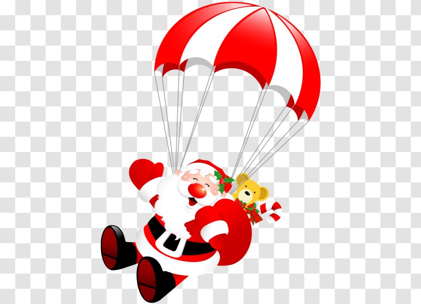 Santa Claus Parachute Christmas Parachuting Transparent PNG