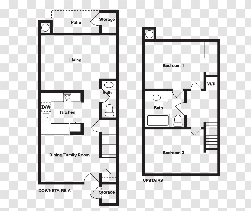 Everett Floor Plan Glen At North Creek Apartment Townhouse - Bedroom Transparent PNG