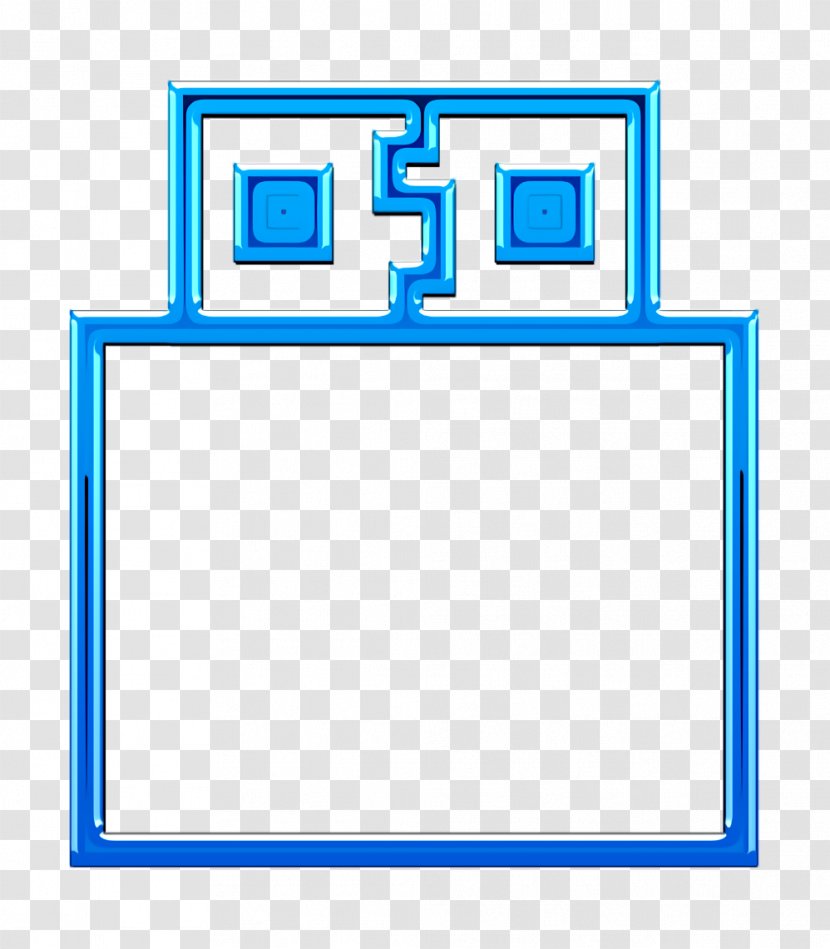 Computer Icon Devices Dongle - Rectangle - Electric Blue Picture Frame Transparent PNG