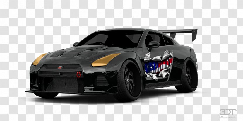 Nissan GT-R Sports Car Racing Model Transparent PNG
