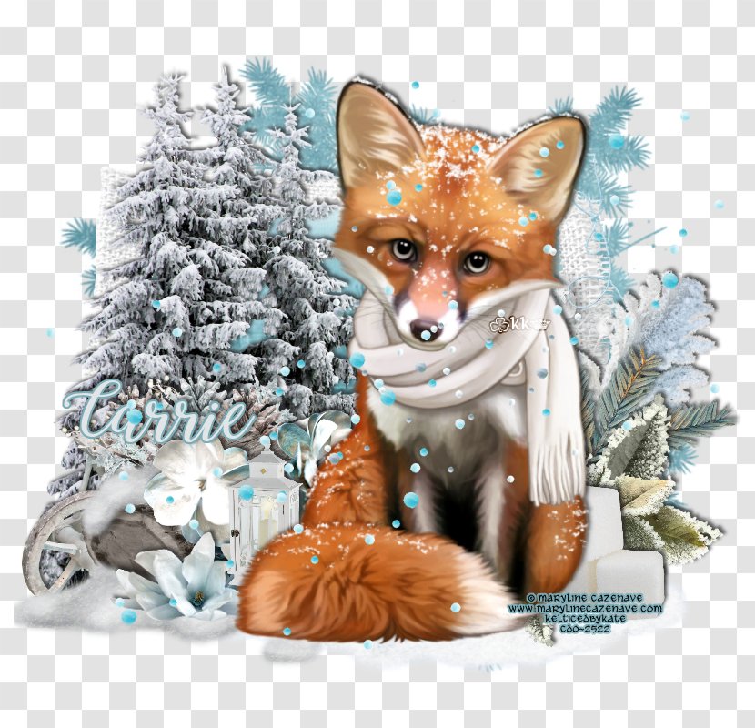 Red Fox Fauna Christmas Ornament Day Wildlife - Winter Snowflakes Elements Transparent PNG