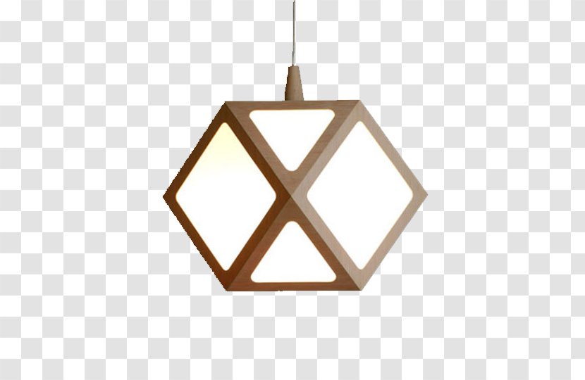 Simple Polygon Light Fixture - Texture Mapping - Wood Material Lamps Transparent PNG
