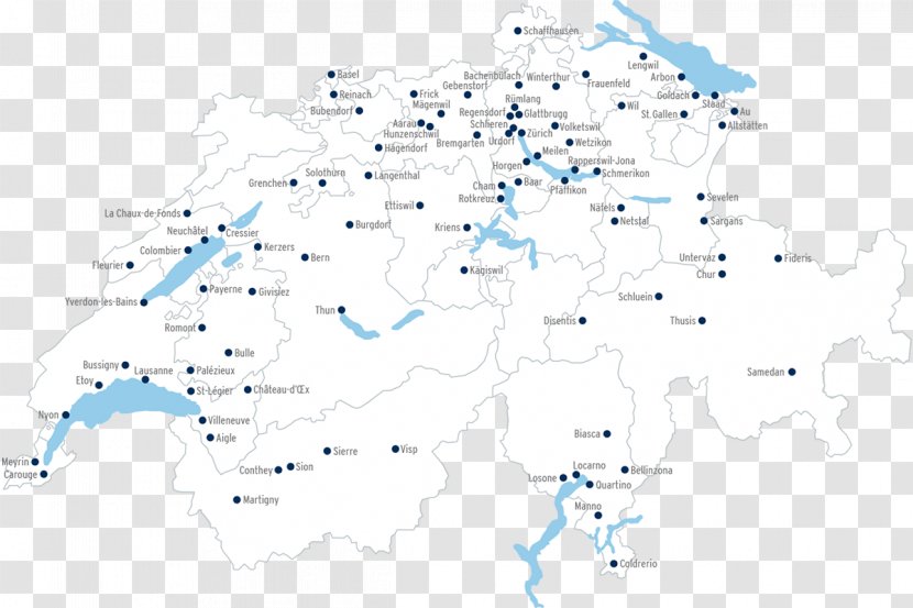 Switzerland Line Point Map - Town Transparent PNG