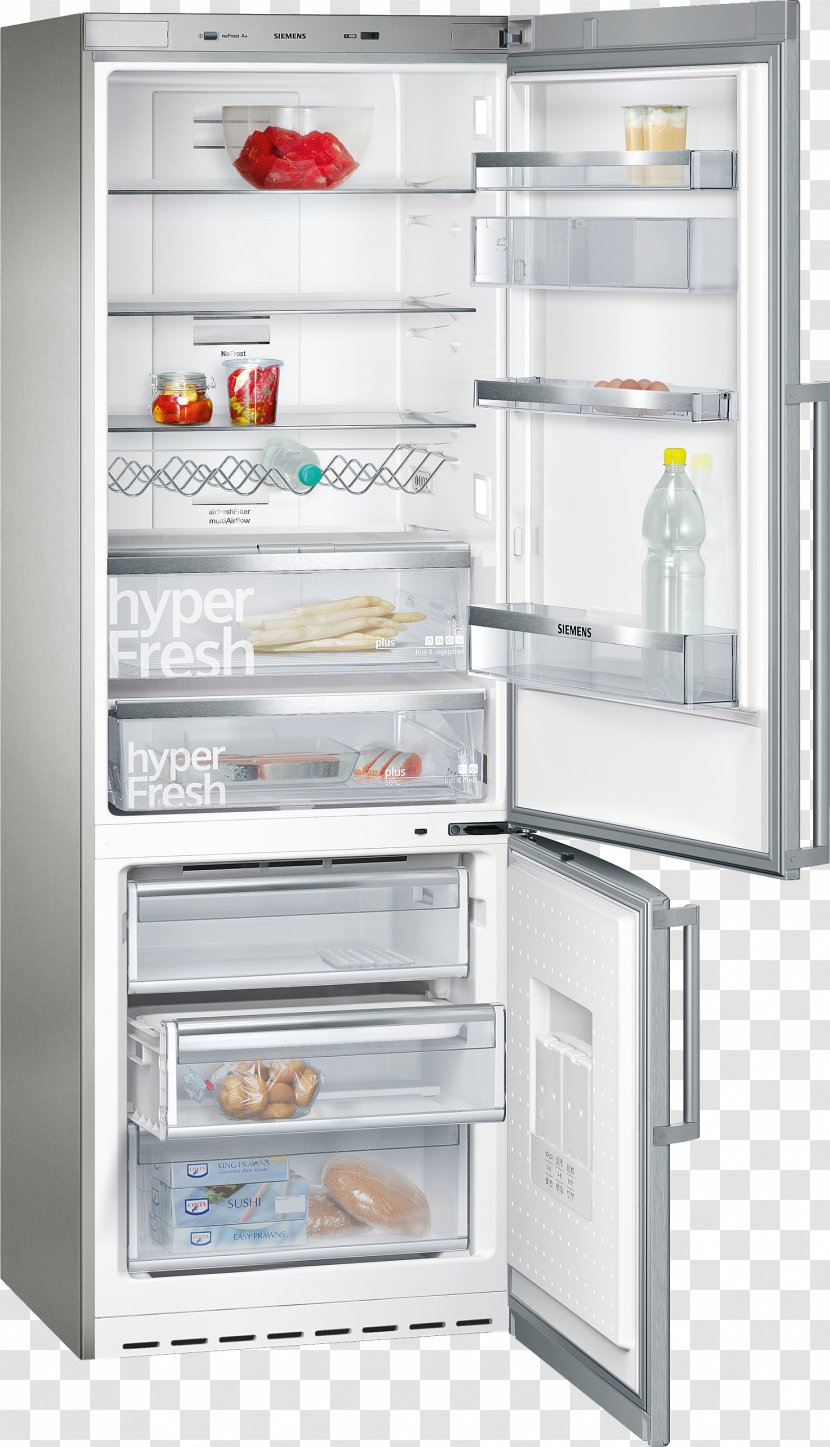 Refrigerator Auto-defrost Siemens Freezers Stainless Steel - Fridge Transparent PNG