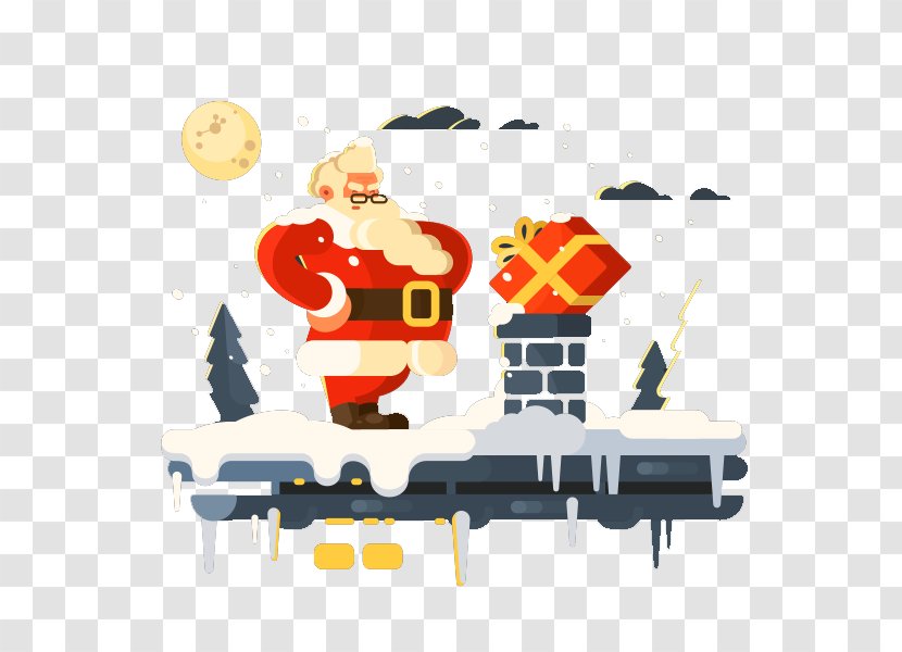Santa Claus Chimney Illustration - Watercolor Transparent PNG