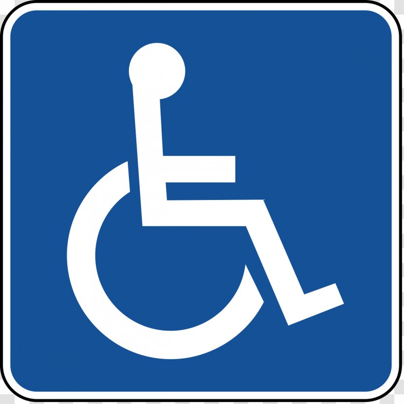 Disability Wheelchair International Symbol Of Access Disabled Parking Permit Sign - Text Transparent PNG