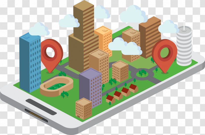 GPS Navigation Software City Map - Mobile APP Transparent PNG