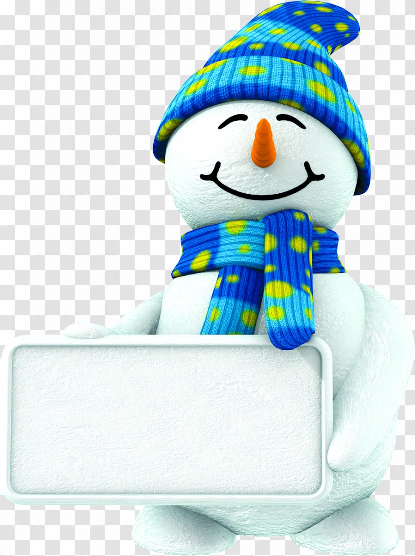 Snowman Christmas Party Standee Stock Photography - Free Winter Cute Blue Pull Material Transparent PNG