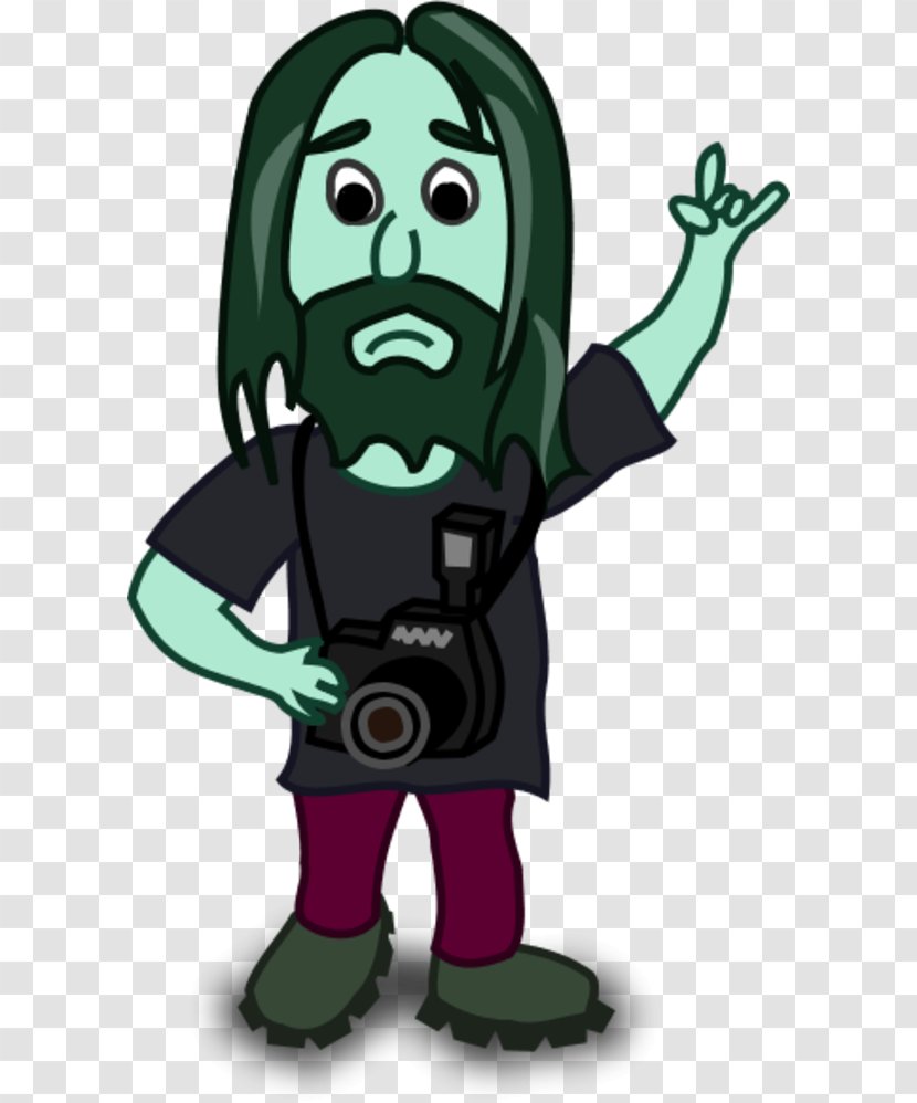 Photographer Cartoon Character Clip Art - Green Thumb Transparent PNG