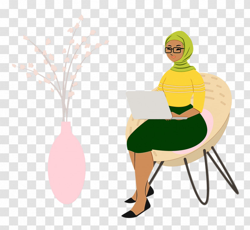 Cartoon Sitting Chair Yellow Meter Transparent PNG
