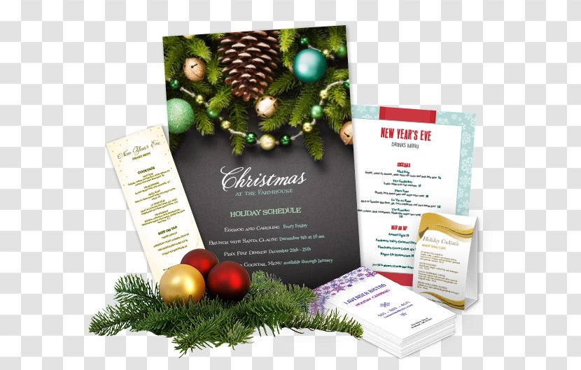 Advertising Christmas Ornament Product Superfood Tree - Restaurant Menu Flyer Transparent PNG