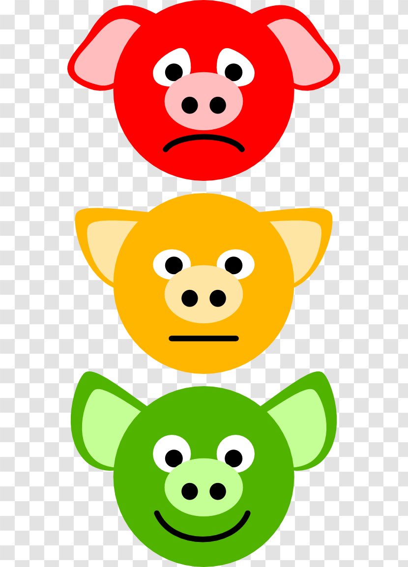Domestic Pig Clip Art - Three Little Pigs - Images Of Traffic Lights Transparent PNG